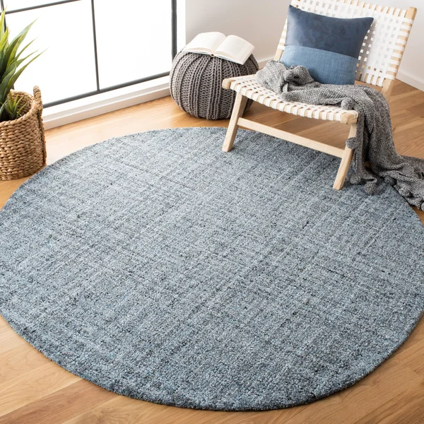 Safavieh 6& x 6& Round Abstract ABT604M Blue - Black Rug