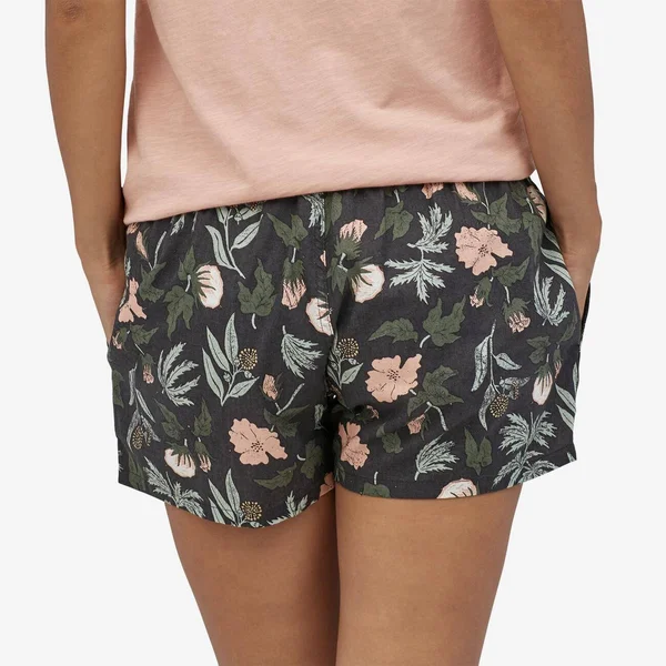 Patagonia Island Hemp Baggies Shorts - Women's L Fiber Flora Multi Big: Ink Black