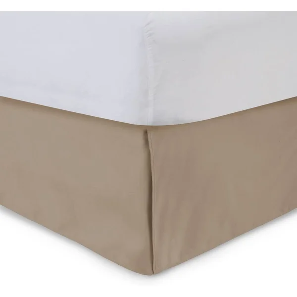 Harmony Lane Classic Tailored Bed Skirt with 14 Drop, King, Camel