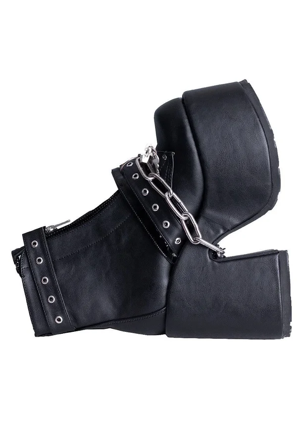 Demonia - Womens CAMEL-205 Boots Black Vegan - Size-7