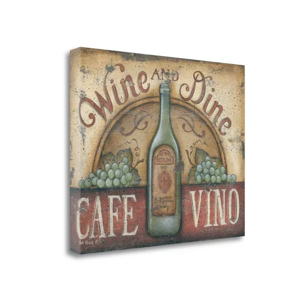Wine and Dine by Kim Lewis - Fine Art Giclee Print on Gallery Wrap Canvas, 22x22 x 28