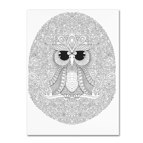 Trademark Fine Art &Night Owls 2& by Hello Angel Graphic Art on Wrapped Canvas - Size: 47x22 H x 35x22 W x 2x22 D