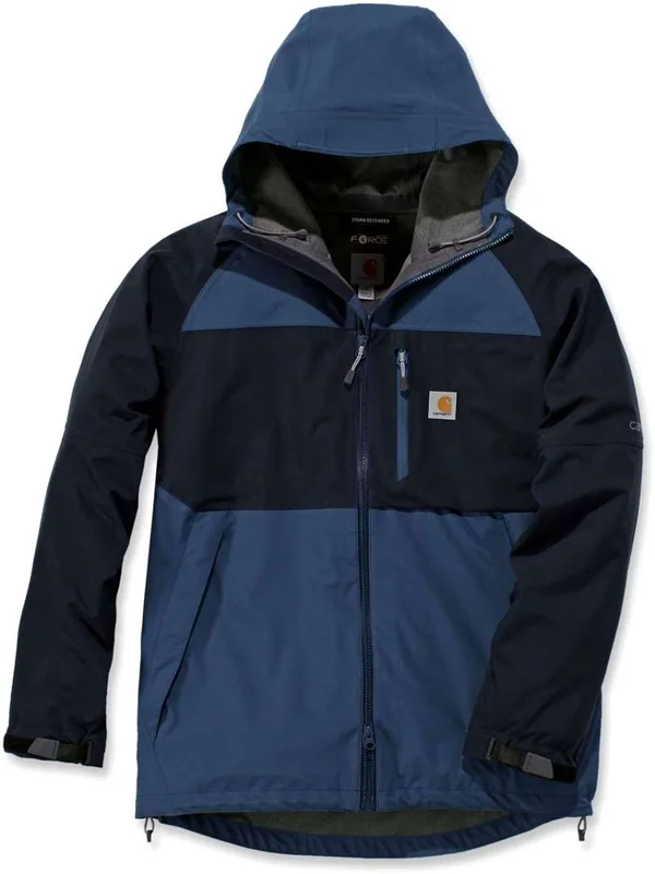 Carhartt Men's Storm Defender Force Midweight Hooded Jacket - Dark Blue/Navy, Large