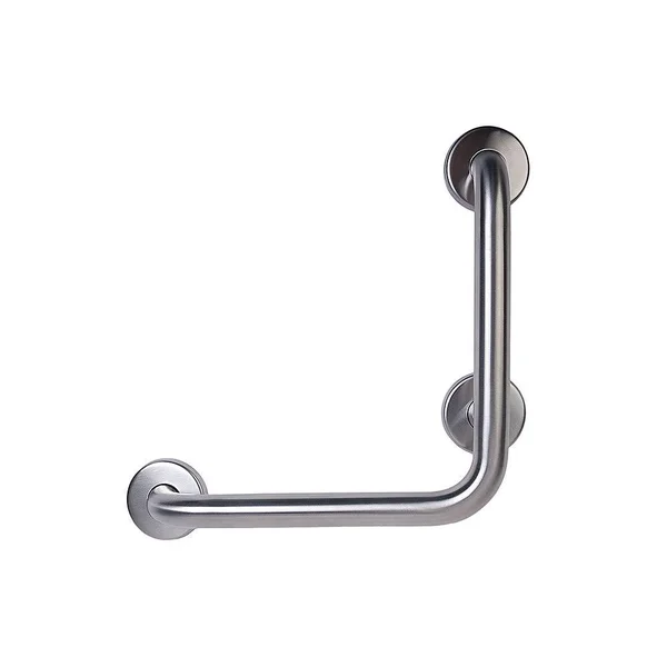 CSI Bathware BAR-VR30-TW-125-PN L-Shaped Vertical Angle Bathroom Safety Bar - Silver