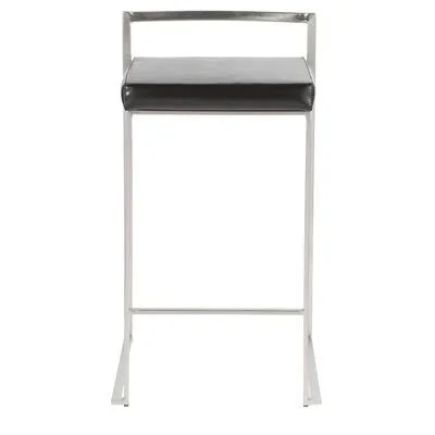 Elena Counter & Bar Stool Willa Arlo Interiors Upholstery: Black Faux Leather - Frame Color: Antique, Seat Height: Counter St
