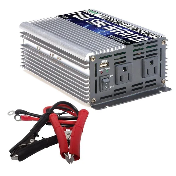 Power Techon 600W Pure Sine Wave Inverter 12V DC to 120V AC PS1001