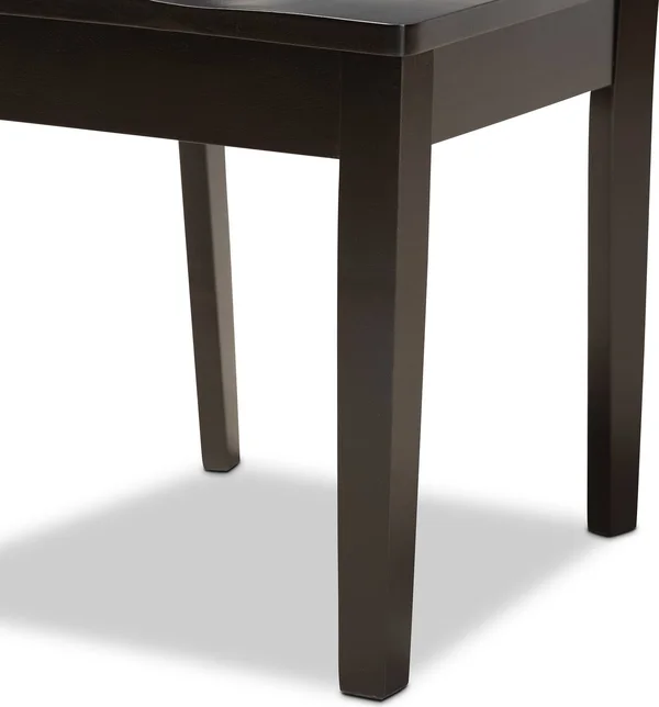 Baxton Studio Salida Modern and Contemporary Transitional Dark Brown Finished Wood 5-Piece Dining Set