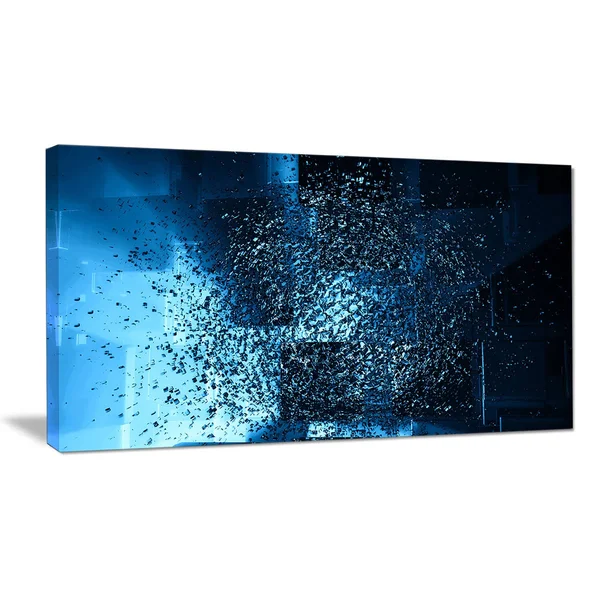 Design Art &Fractal 3D Blue Paint Splash& Graphic Art on Wrapped Canvas, Size: 20 inch H x 40 inch W x 1 inch D