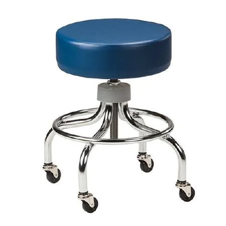 Clinton Industries Chrome Series Base Stool Backless Spin Lift Height Adjustment 4 Casters Gun Metal - 2102-GNMTL - Pack of 1