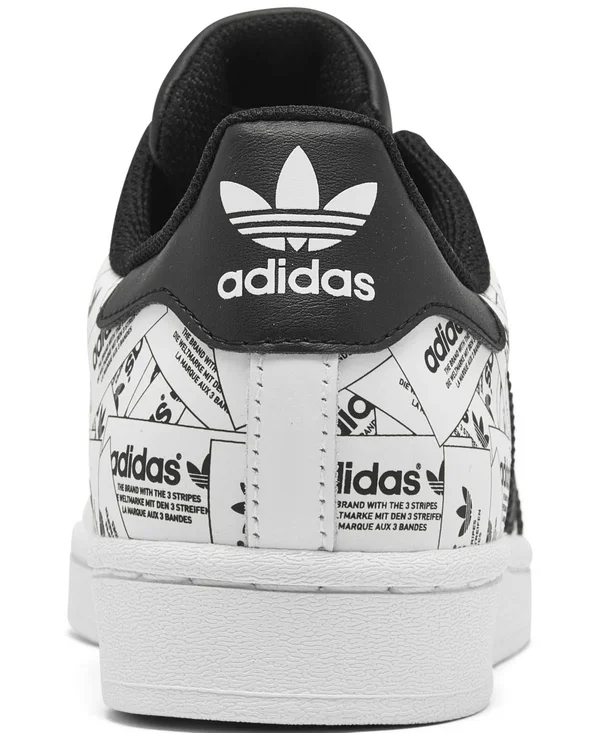 Adidas Superstar White/Black Print Men's Shoes - Size: 10