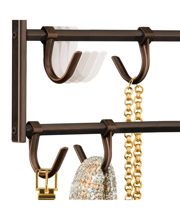 Lynk Double Sided 15 Hook Closet Organizer Rack