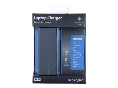 Kensington Wall Laptop Power Adapter - Universal Smart Tips, Black