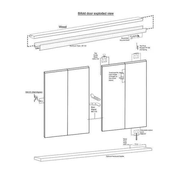 Impact Plus 48 in. x 80 in. Beveled Edge Mirror Solid Core MDF Interior Closet Bi-Fold Door with Chrome Trim