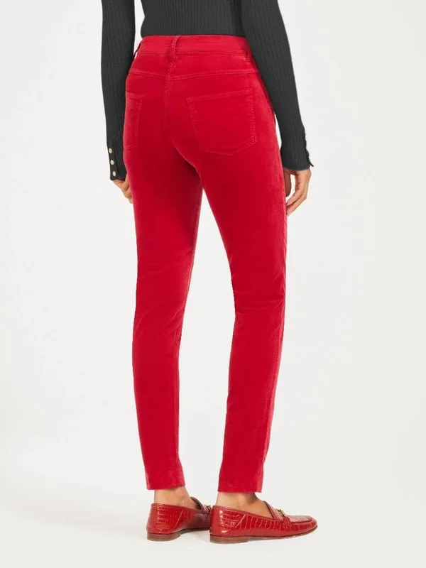 J.Mclaughlin Women's Watson Velvet Jeans Red Solid - Size 14