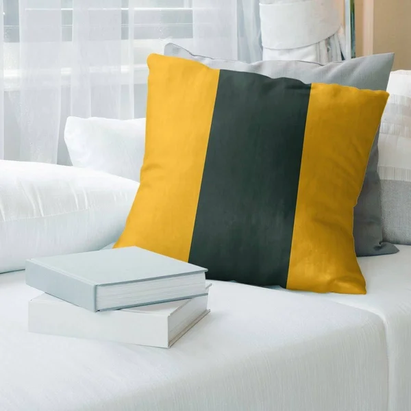 Green Bay Green Bay Football Stripes Pillow (Indoor/Outdoor) - 20 x 20 - Square - Zipper Closure - Large - Polyester - UV Resist