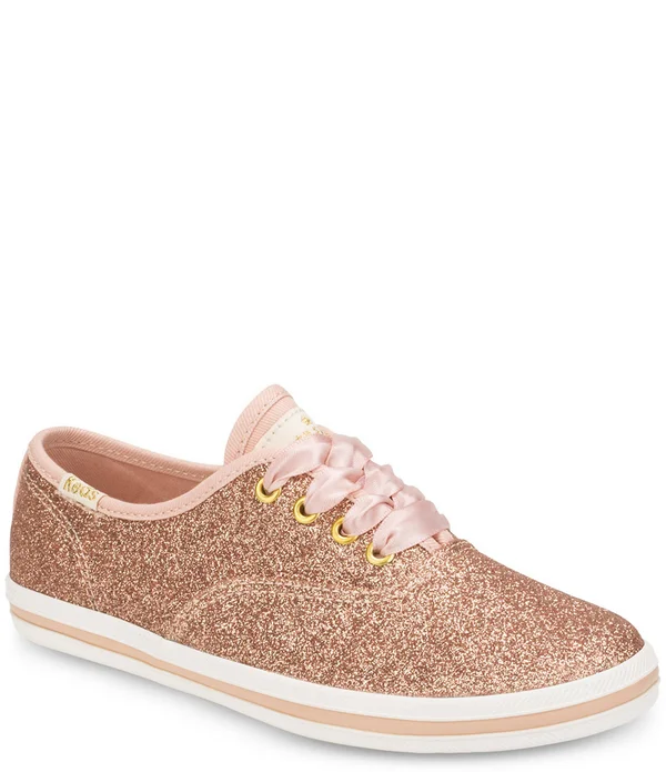 Keds x Kate Spade New York Champion Glitter Sneaker Rose Gold - Size 10 M Toddler Shoes