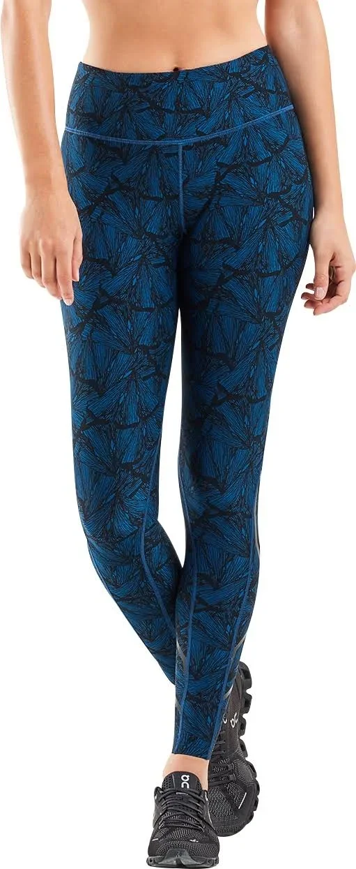 2XU Print Mid Rise Women's Compression Tights - Blue - Medium