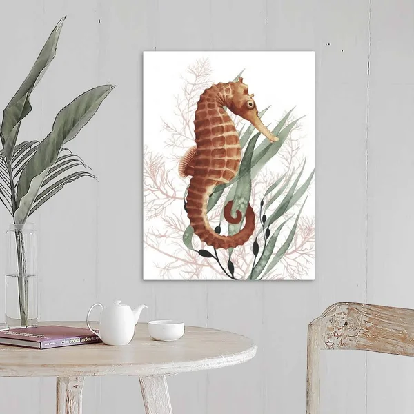 Seahorse Treasures I, Canvas Wall Art, 18x24, Great Big Canvas