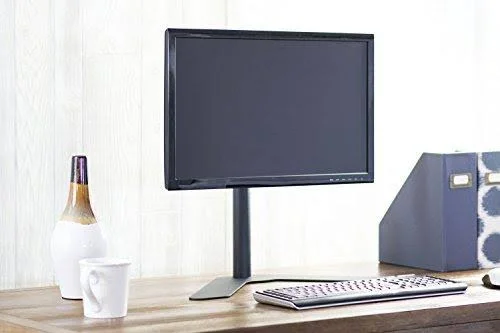 Vivo Extra Tall Single LCD Computer Monitor Free-Standing Adjustable Desk Stand for 1 Screen 13 inch to 27 inch (Stand-V011H)