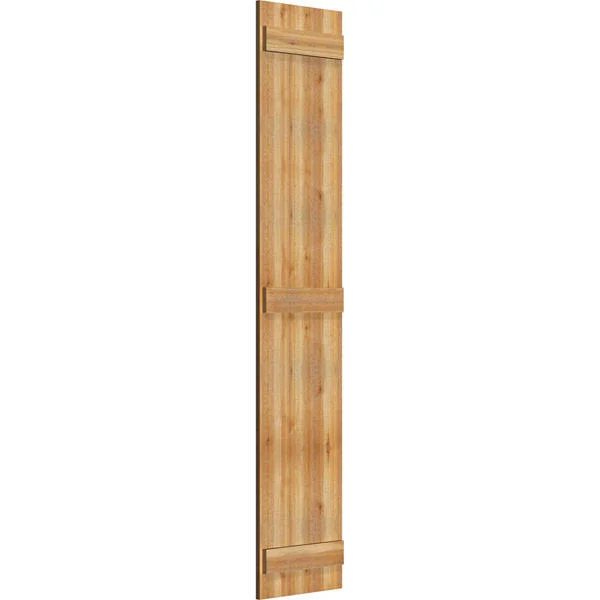 16 7/8x22W x 82x22H TimberCraft Five 3 3/8x22 Boards Joined Board-n-Batten Shutters, Rough Sawn Western Red Cedar (Per Pair)