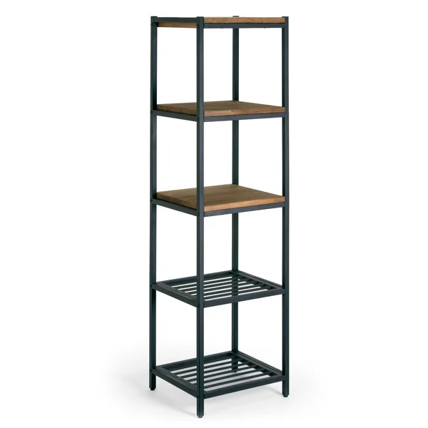 Glamour Home Ailis 57x22 Pine Wood Metal Frame Etagere Bookcase Shelf Media Center - Brown