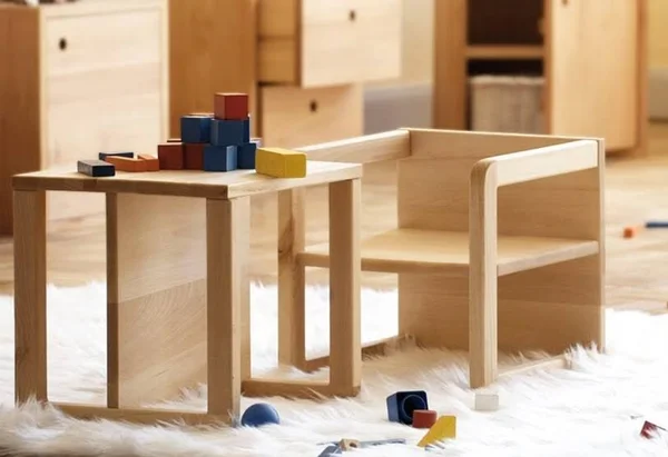 Hugo Children's Armchair, Children's Table Wooden Jan Kurtz