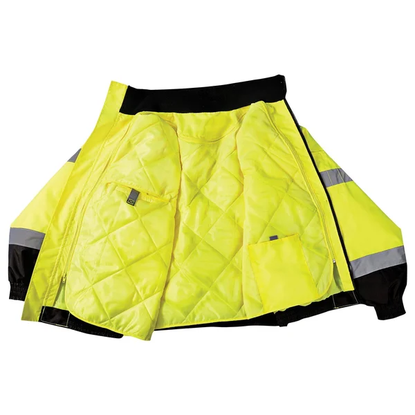 Occunomix Men's Yellow Quilted Lined Black Bottom Bomber Jacket