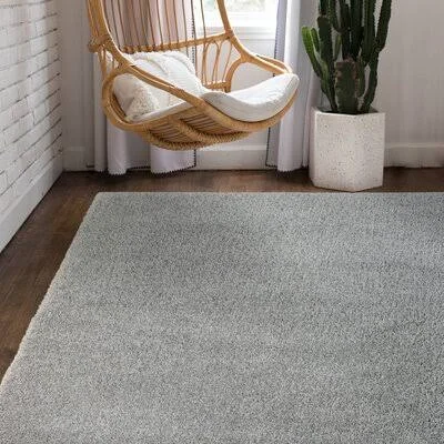 Shag Gray Area Rug Wayfair Basics Rug Size: Square 7'
