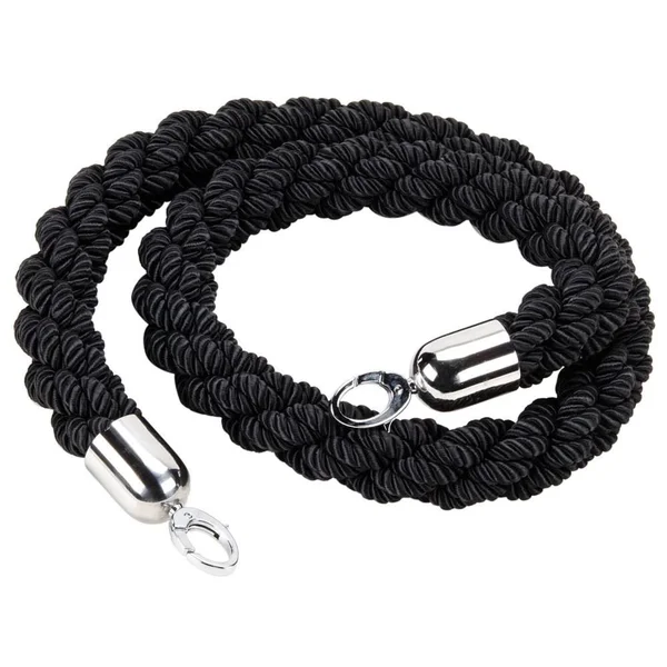 American Metalcraft RSCLRPCHBL Chrome Black Braided 60x22 Barrier Rope