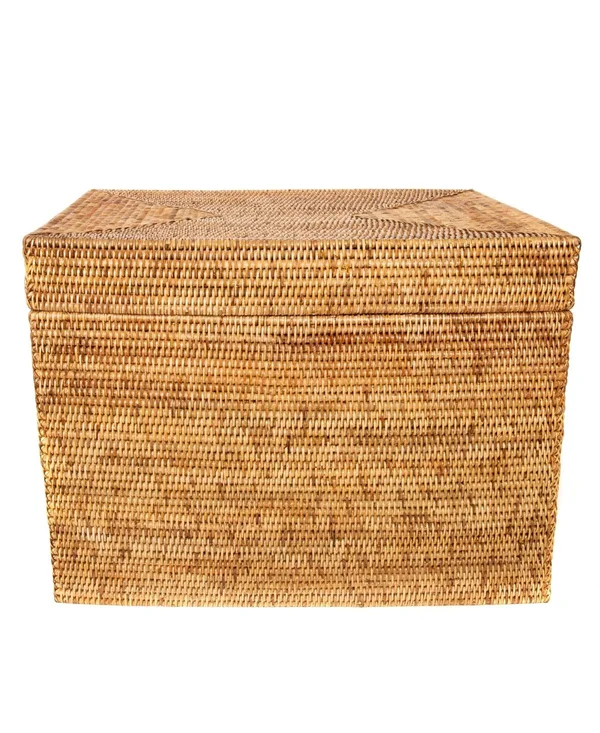 Artifacts Trading Rattan Medium Rectangular Hinged Trunk - Brown