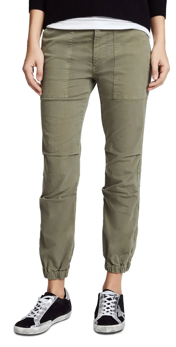 NILI LOTAN Cropped Military Pant in Camo - Green. Size 8 (also in 6).