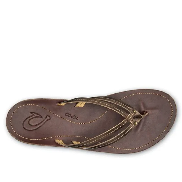 Olukai U&I Sandals - Women's Bronze/Dark Java - 8
