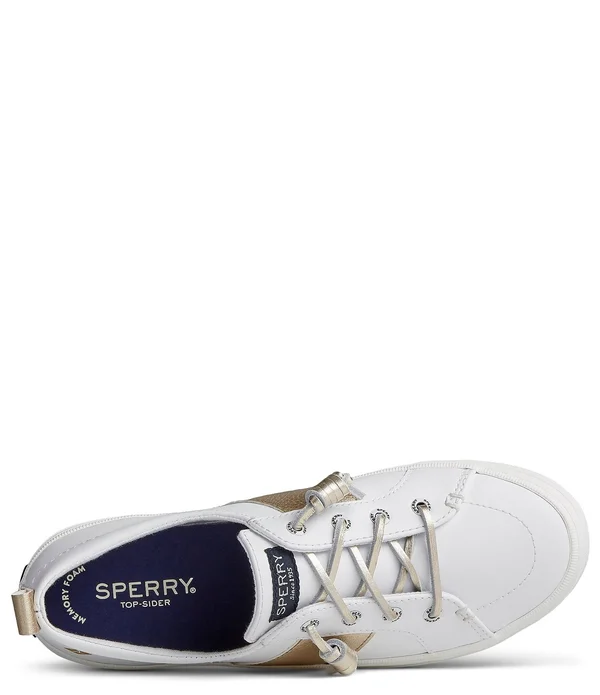 Women's Sperry Crest Vibe Metallic Sneaker White/Gold - Size 8.5M