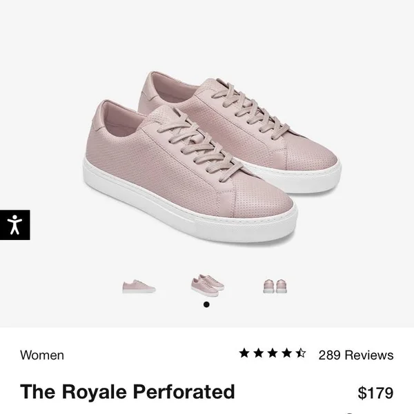 Greats Royale Perforated (Blush) Women's Shoes (Size 9)