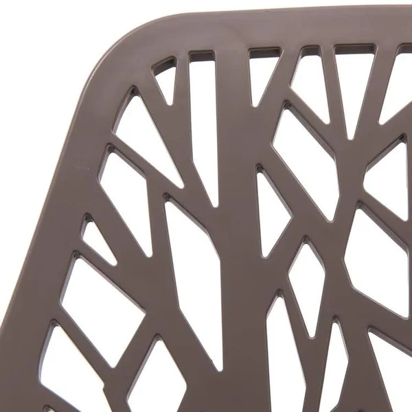 LeisureMod Modern Asbury Dining Chair with Chromed Legs Taupe