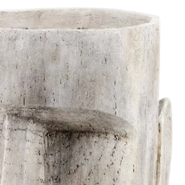 Polyresin Face Planter with Unique and Textured Detailing - Large, Gray