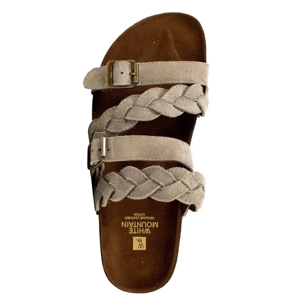 White Mountain Women's Holland Slide, Light Blue Leather
