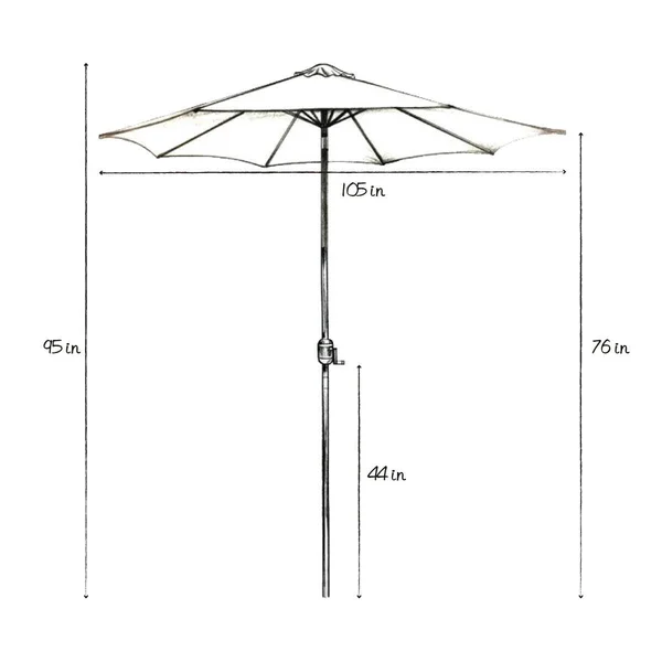 Davee Furniture 9ft Round Outdoor Market Patio Umbrella with Tilt, Easy Crank Lift, Tan Color