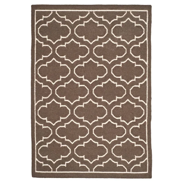 Safavieh 3& x 5& Dhurries DHU625C Brown, Ivory Rug