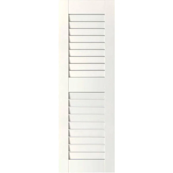Ekena Millwork RWL12X075PRW Exterior Real Wood Western Red Cedar Open Louvered Shutters (Per Pair), Primed, 12x22W x 75x22H