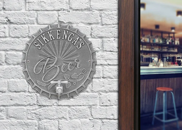 Bottle Cap Brew Pub Plaque Bronze Verdigris