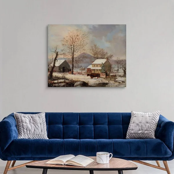 Winter Scene - 1830-60, Canvas Wall Art, 45x36, Great Big Canvas