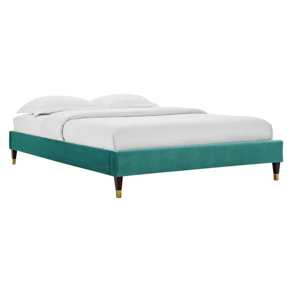 Modway Harlow Full Performance Velvet Platform Bed Frame - Teal
