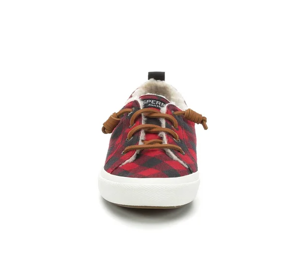 Women's Sperry Pier Wave Check Slip-On Shoes in Red/Black Size 11 Medium