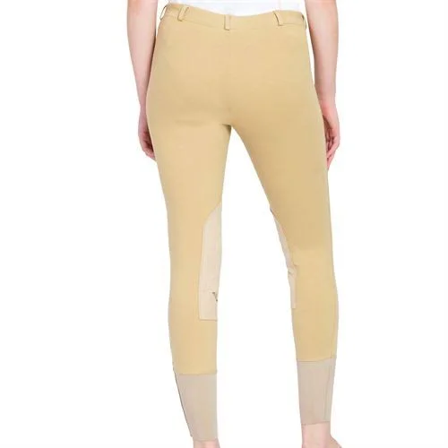 TuffRider Ladies Pull-On Knee Patch Breeches - 34, Black