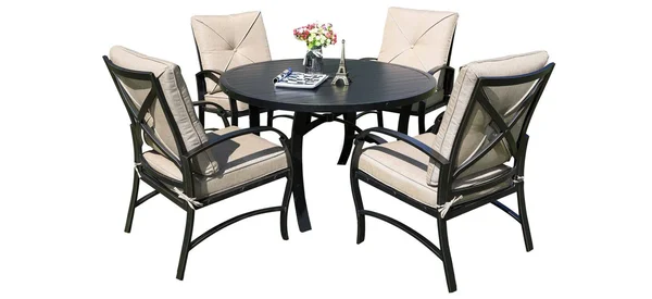 Brazos 48 inch Patio Aluminum Round Dining Table - N/A