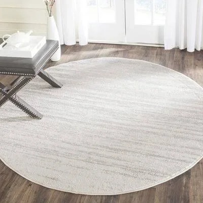 Mcguire Ivory/Silver Area Rug Mercury Row Rug Size: Round 9&