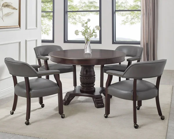 Steve Silver Tournament Gray Arm Chair with Casters