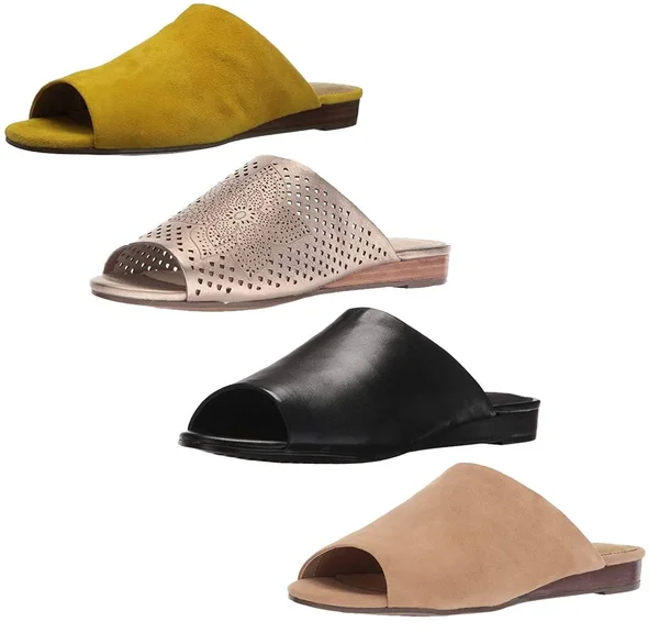 Aerosoles Women's Bitmap Slide - Size: 7, Black Leather