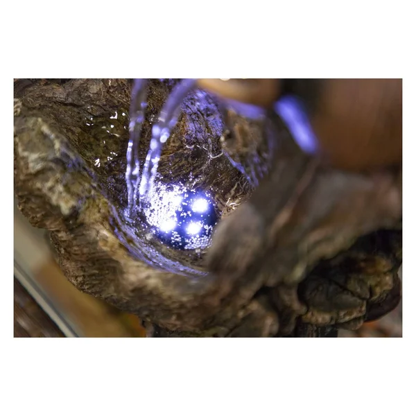 Alpine Two Pots Cascading on Tree Branch Fountain with LED Lights